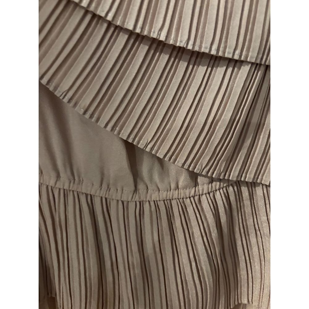 One Shoulder Dress Ruffle Tiered Pleated Party Cocktail Mini Dress Medium - Picture 2 of 4